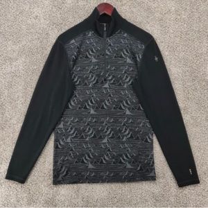Smartwool Sweatshirt Mens M Black 1/4 Zip Pullover Merino 250 Wool Long Sleeve.